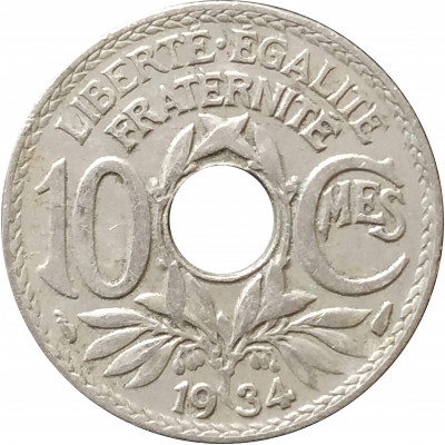 10 сантимов 1934 Франция из оборота 10 сантимов 1934 Франция из оборота