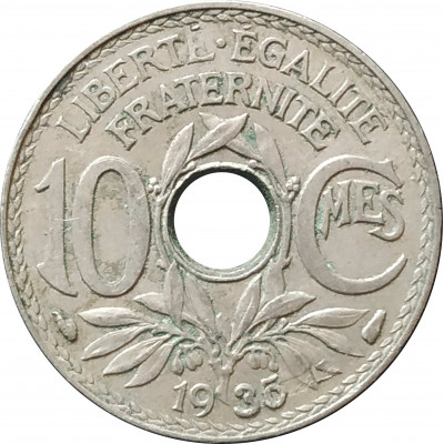 10 сантимов 1935 Франция из оборота 10 сантимов 1935 Франция из оборота