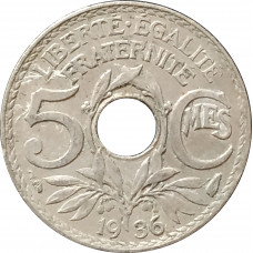 5 сантимов 1936 Франция из оборота