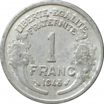1 франк 1948 Франция без знака монетного двора из оборота 1 франк 1948 Франция без знака монетного двора из оборота