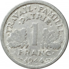 1 франк 1944 Франция Режим Виши (État Français) (1941 - 1944) из оборота