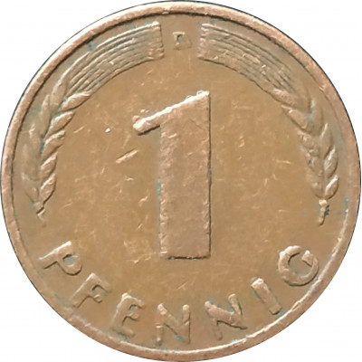 1 пфенниг 1950 Германия D из оборота