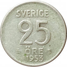 25 эре 1953 Швеция из оборота