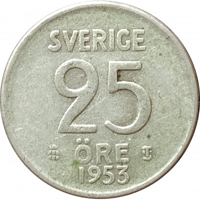25 эре 1953 Швеция из оборота 25 эре 1953 Швеция из оборота