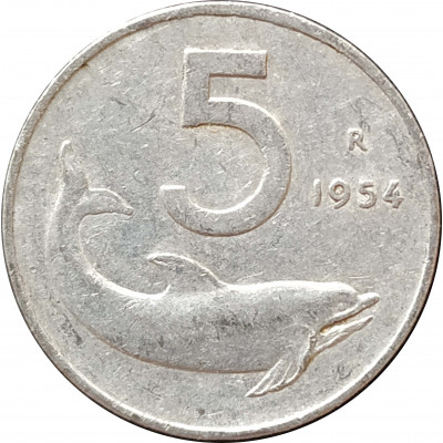 5 лир 1954 Италия из оборота 5 лир 1954 Италия из оборота