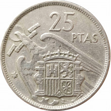 25 песет 1957 Испания 70 из оборота