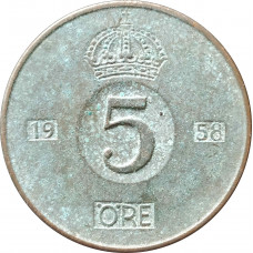 5 эре 1958 Швеция из оборота