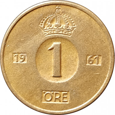 1 эре 1961 Швеция TS из оборота 1 эре 1961 Швеция TS из оборота