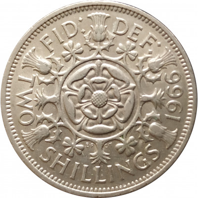 2 шиллинга 1966 Великобритания из оборота