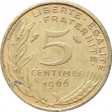5 сантимов 1966 Франция из оборота