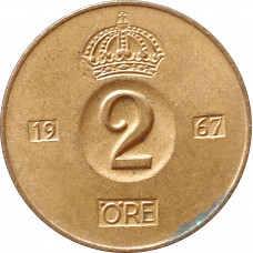 2 эре 1967 Швеция из оборота