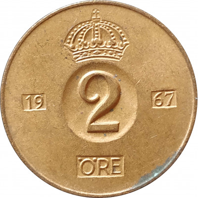 2 эре 1967 Швеция из оборота 2 эре 1967 Швеция из оборота