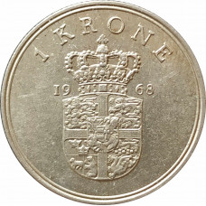 1 крона 1968 Дания из оборота