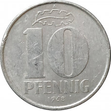 10 пфеннигов 1968 Германия A из оборота