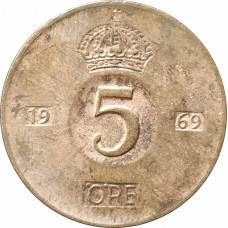 5 эре 1969 Швеция из оборота