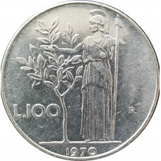 100 лир 1970 Италия из оборота