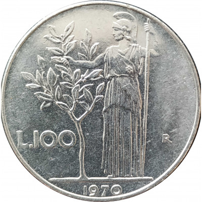 100 лир 1970 Италия из оборота