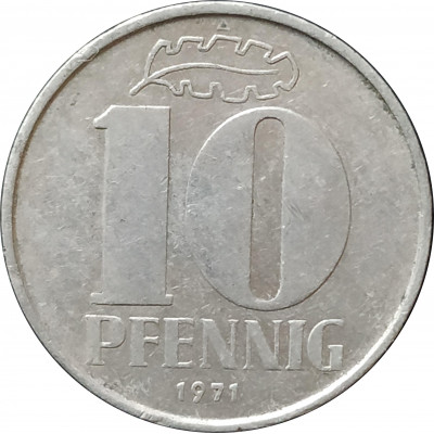 10 пфеннигов 1971 Германия A из оборота 10 пфеннигов 1971 Германия A из оборота