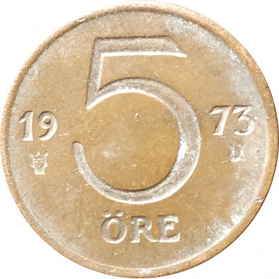 5 эре 1973 Швеция из оборота