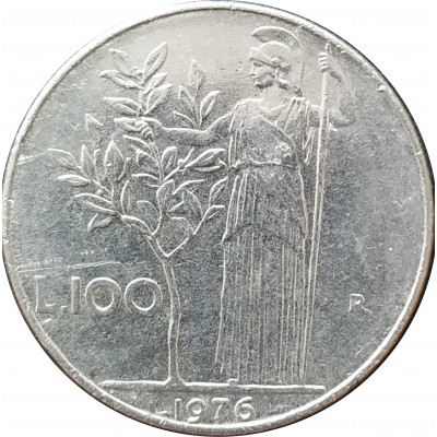 100 лир 1976 Италия из оборота