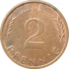 2 пфеннига 1976 Германия G из оборота
