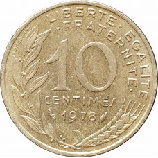 10 сантимов 1978 Франция из оборота