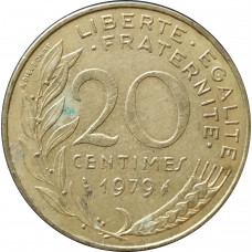 20 сантимов 1979 Франция из оборота