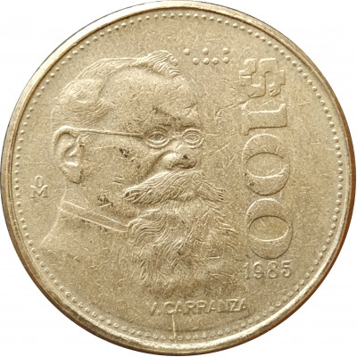 100 песо 1985 Мексика из оборота