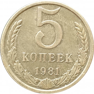 5 копеек 1981 в патине