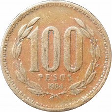 100 песо 1984 Чили из оборота