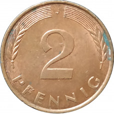 2 пфеннига 1985 Германия J из оборота