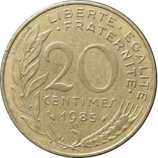 20 сантимов 1985 Франция из оборота