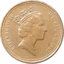 1 пенни 1987 Великобритания из оборота