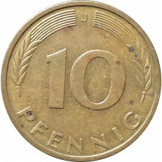 10 пфеннигов 1987 Германия J из оборота