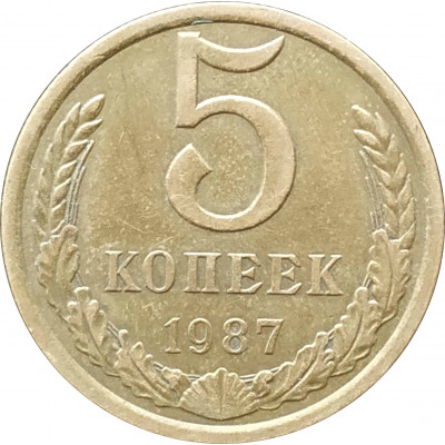 5 копеек 1987 в патине
