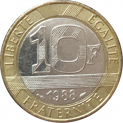 10 франков 1988 Франция из оборота 10 франков 1988 Франция из оборота
