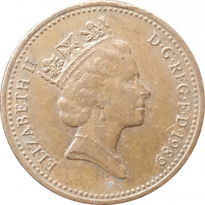 1 пенни 1989 Великобритания из оборота