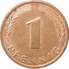 1 пфенниг 1989 Германия J из оборота