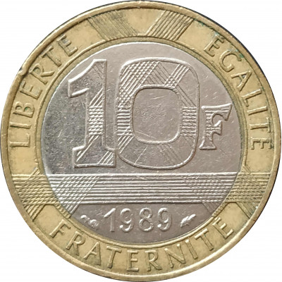 10 франков 1989 Франция из оборота 10 франков 1989 Франция из оборота