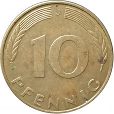 10 пфеннигов 1989 Германия J из оборота
