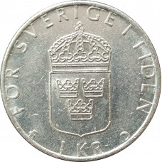 1 крона 1990 Швеция из оборота