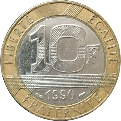 10 франков 1990 Франция из оборота 10 франков 1990 Франция из оборота