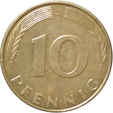 10 пфеннигов 1991 Германия J из оборота