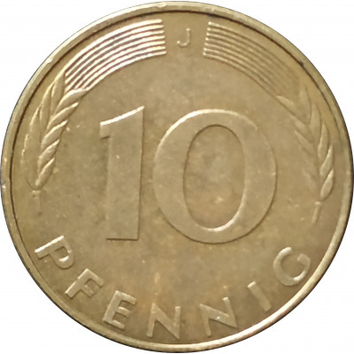 10 пфеннигов 1991 Германия J из оборота
