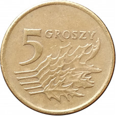 5 грошей 1991 Польша из оборота