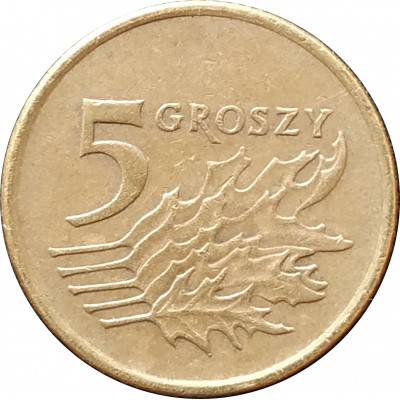 5 грошей 1991 Польша из оборота 5 грошей 1991 Польша из оборота