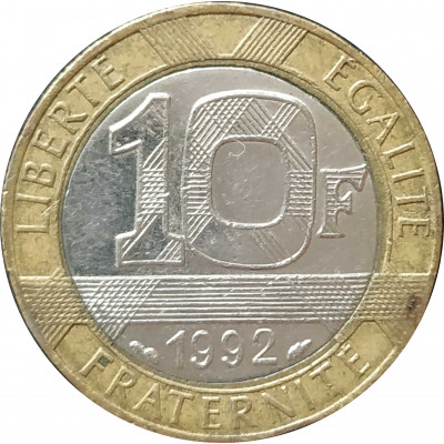 10 франков 1992 Франция из оборота