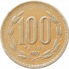 100 песо 1993 Чили из оборота
