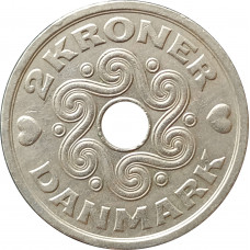 2 кроны 1993 Дания из оборота