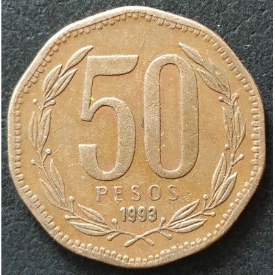 50 песо 1993 Чили из оборота